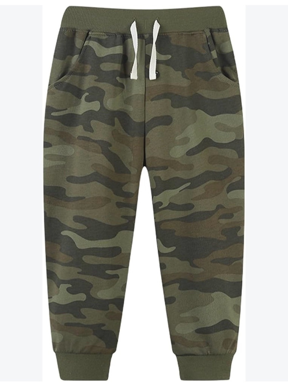Camo Jogger Pants in Olive Green
